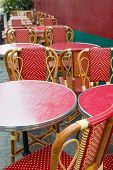 image of france  - Street view of a coffee terrace with tables and chairs - JPG 
