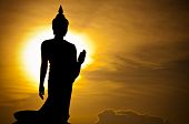 image of peace  - A silhouette of s Buddha statue - JPG 