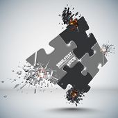 pic of puzzle  - Vector Jigsaw Puzzles Crushing - JPG 