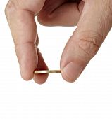 picture of monetary  - hand holding euro coins on white background with clipping path - JPG 