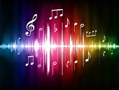 picture of pulse  - Color Spectrum Pulse with Musical Notes Original Vector Illustration - JPG 