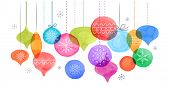 Christmas backgound with Christmas balls, watercolor vibrant colors Christmas decoration, Merry Chri