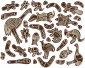pic of animals  - animals aboriginal australian style drawings - JPG 