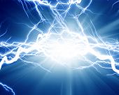 picture of discharge  - Intense electrical discharge on a dark background - JPG 