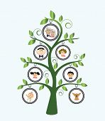 pic of family  - Adorable family tree with traditional family including the dog - JPG 
