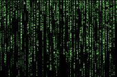 foto of byte  - green matrix background computer generated - JPG 