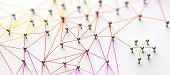 Linking entities. Networking, social media, SNS, internet communication abstract. Small network conn
