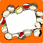 stock photo of kid  - Cute cartoon kids frame - JPG 