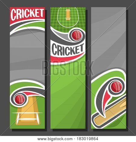 Vector Vertical Banners For Cricket 3 Cartoon Layouts Vector Vertical Banners For Cricket 3 Cartoon Layouts Le Text On Theme Bat