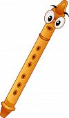 stock photo of tilting  - Mascot Illustration of a Flute Tilted Sideways - JPG 