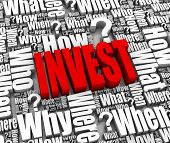 picture of investment  - Group of investment related 3D words  - JPG 