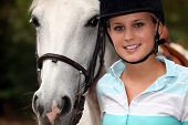 pic of horse  - young girl with horse - JPG 