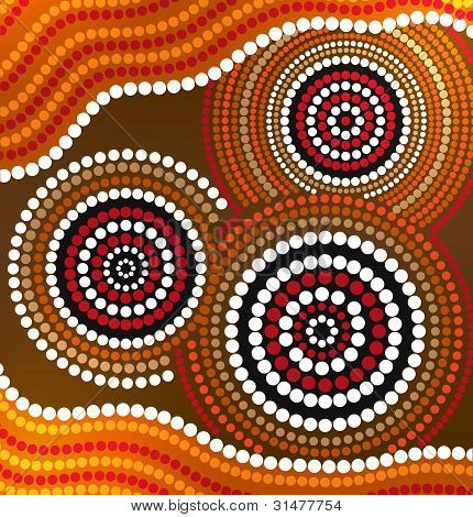 Picture or Photo of Australia Aboriginal art vector background. EPS 10
