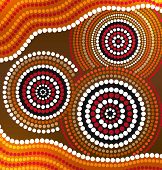 stock photo of art  - Australia Aboriginal art vector background - JPG 