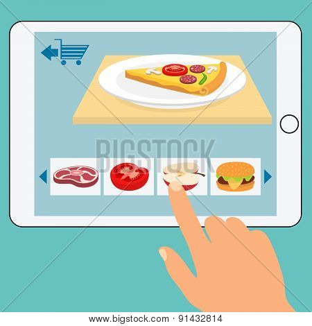 concept of the grocery online store order food online poster id on line posters