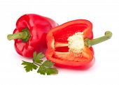 image of health  - red pepper isolated on white background - JPG 