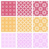 pic of drapery  - A set of nine seamlessly tiling patterns in trendy colors - JPG 