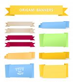 stock photo of places  - Colorful polygonal origami ribbons - JPG 