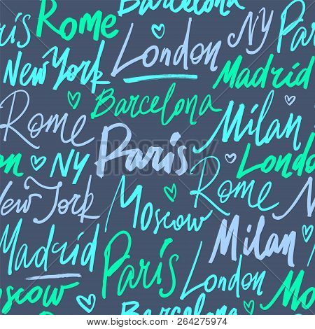 Poster: Seamless Pattern With Names Of