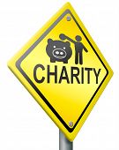 stock photo of money  - charity road sign clipping path raise money to help donate gifts fund raising give a generous donation or help with the fundraise fundraising - JPG 