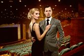 image of interior  - Couple in theatre interior - JPG 