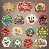picture of restaurant  - Vintage retro grunge restaurant and organic food labels - JPG 