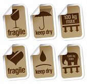 stock photo of transportation  - packing symbols stickers set - JPG 