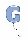 stock photo of tilting  - The letter G in the alphabet set Balloon Jewels resembles an inflated balloon tied at the knot with a black curly string - JPG 
