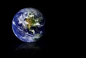 foto of globe  - earth globe over black - JPG 