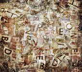 picture of newspaper  - Grunge textured background with old torn newspapers - JPG 