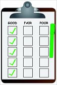 pic of tickbox  - A clipboard with a green felt tip pen and tickboxes - JPG 