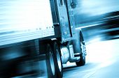 picture of transportation  - Semi Truck in Motion - JPG 