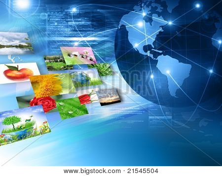 Picture or Photo of Television and internet production technology concept . Best Internet Concept of global business from concepts series