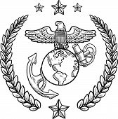 picture of globe  - Doodle style military rank insignia for US Marine Corps - JPG 