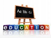 foto of education  - wooden blackboard with text  - JPG 