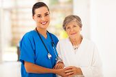 pic of caring  - senior woman and caring young nurse - JPG 