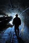 picture of industrial  - miner is emerging from a mine in sicily - JPG 