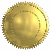 picture of gold  - 3D rendered image on white background  - JPG 