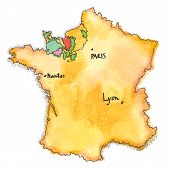 foto of france  - France map drawing - JPG 