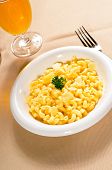 picture of mac  - fresh original american style macaroni and cheese with parsley on top tipycal american food - JPG 