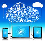 image of laptop  - laptop phone tablet  Connection - JPG 