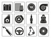image of disk  - Vector black car parts icons set - JPG 
