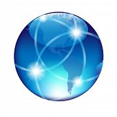stock photo of globe  - Abstract Blue Globe - JPG 