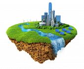stock photo of cityscape  - Eco city concept - JPG 