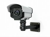 foto of security  - CCTV security camera on white background - JPG 