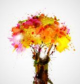 image of abstract  - autumn abstract tree forming by blots - JPG 