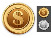 picture of monetary  - Dollar coin - JPG 