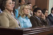 stock photo of group  - Group of multi ethnic business people sitting at court house - JPG 
