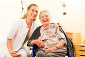 picture of home  - Young nurse and female senior in nursing home - JPG 