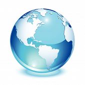 picture of earth  - Blue crystal earth showing north and south America - JPG 